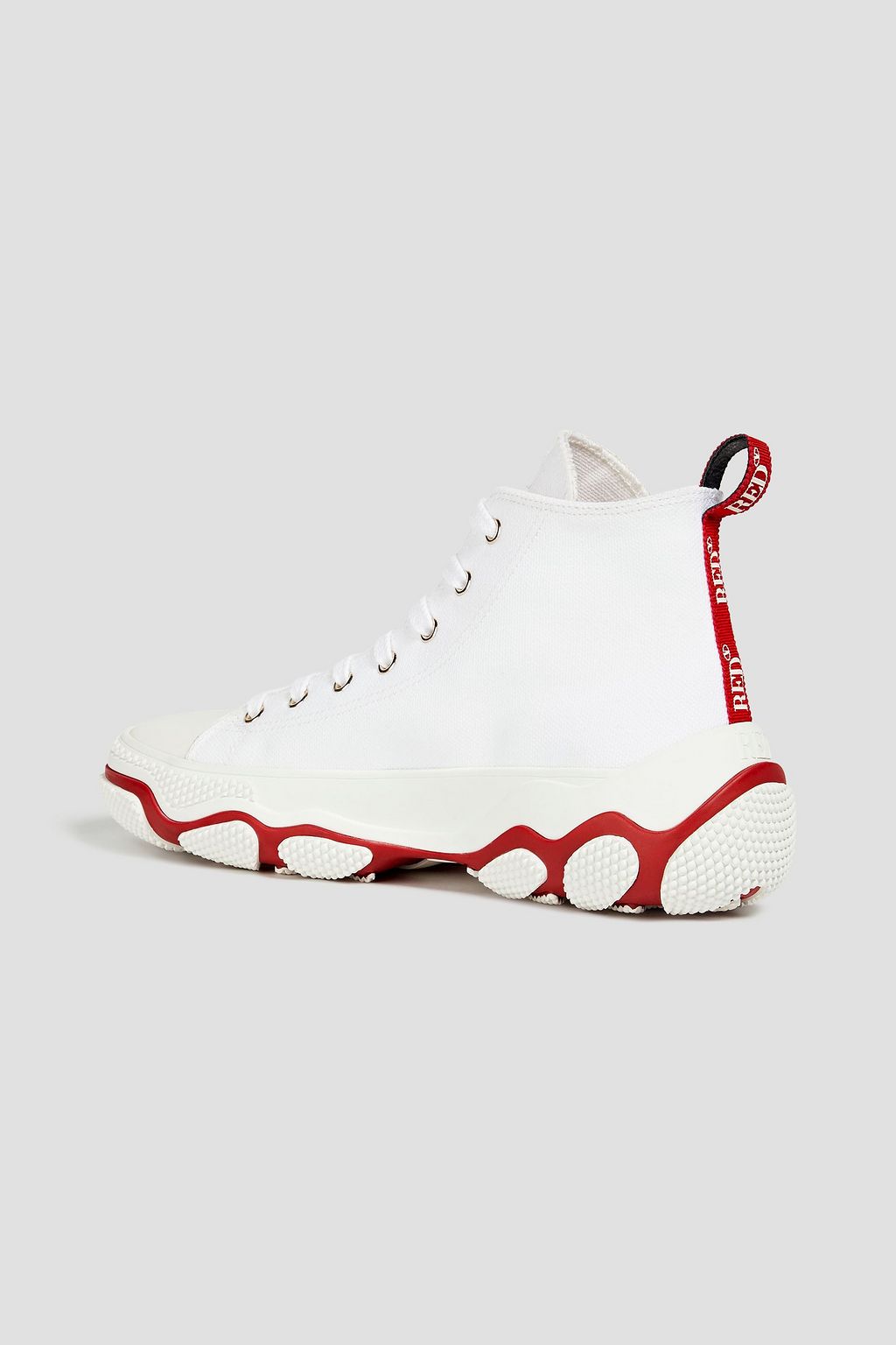 RED(V) Logo-print canvas high-top sneakers