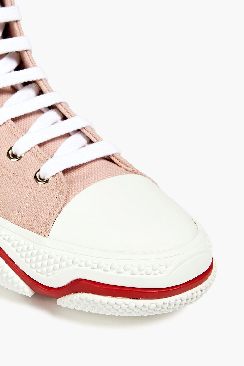 RED(V) Logo-print canvas high-top sneakers