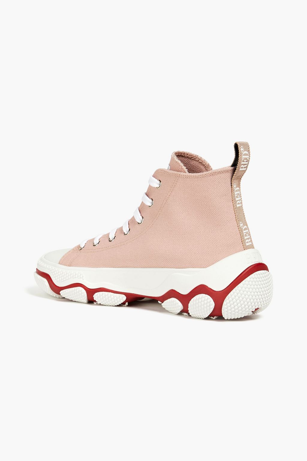 RED(V) Logo-print canvas high-top sneakers