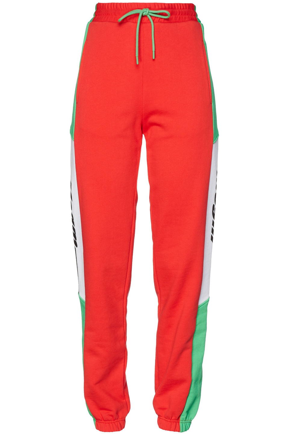 Msgm Woman Printed French Cotton-terry Track Pants Red Size S