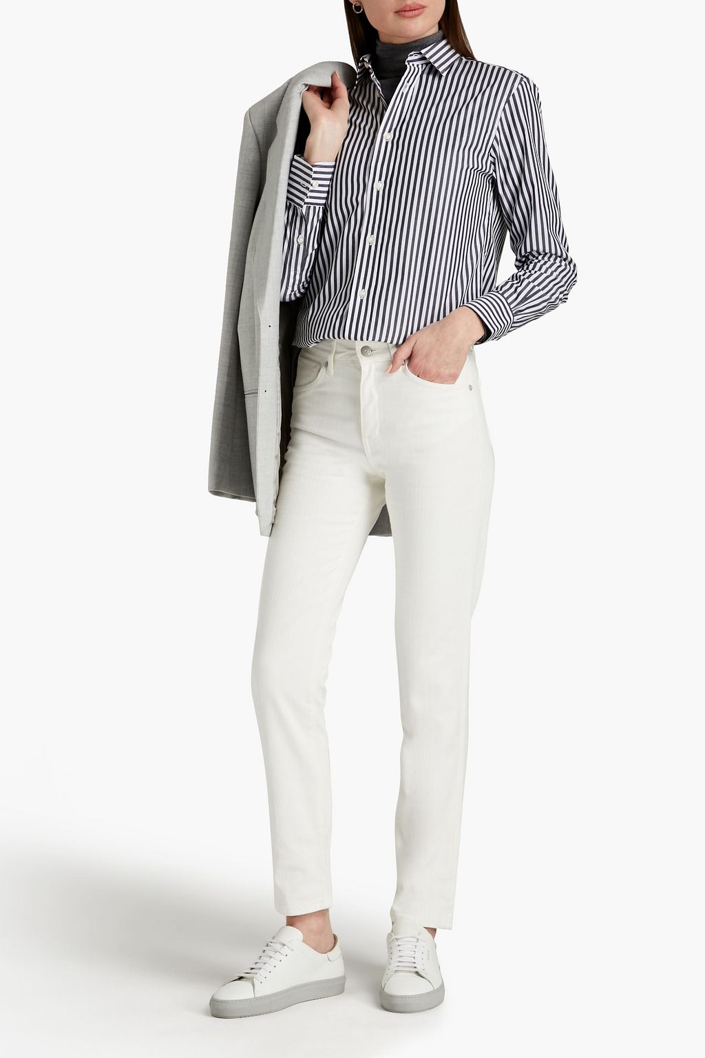 OFFICINE GÉNÉRALE Gaelle striped cotton-poplin shirt