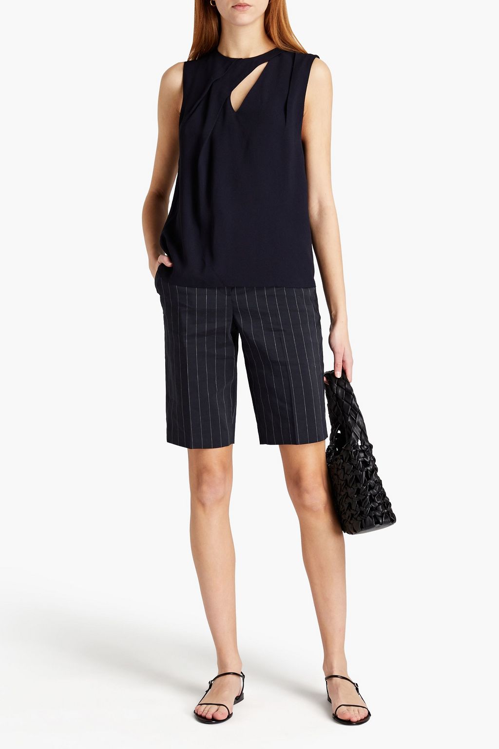 OFFICINE GÉNÉRALE Alicia cutout draped crepon top