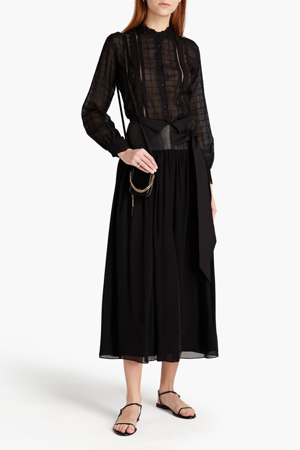 OFFICINE GÉNÉRALE Jenny lace-trimmed broderie anglaise cotton-blend blouse