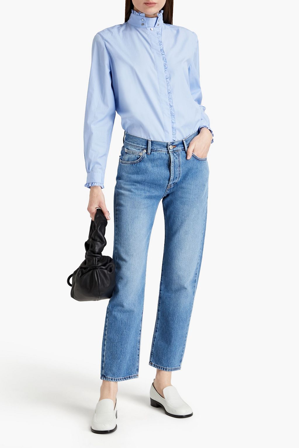 OFFICINE GÉNÉRALE Melody ruffle-trimmed cotton-poplin shirt