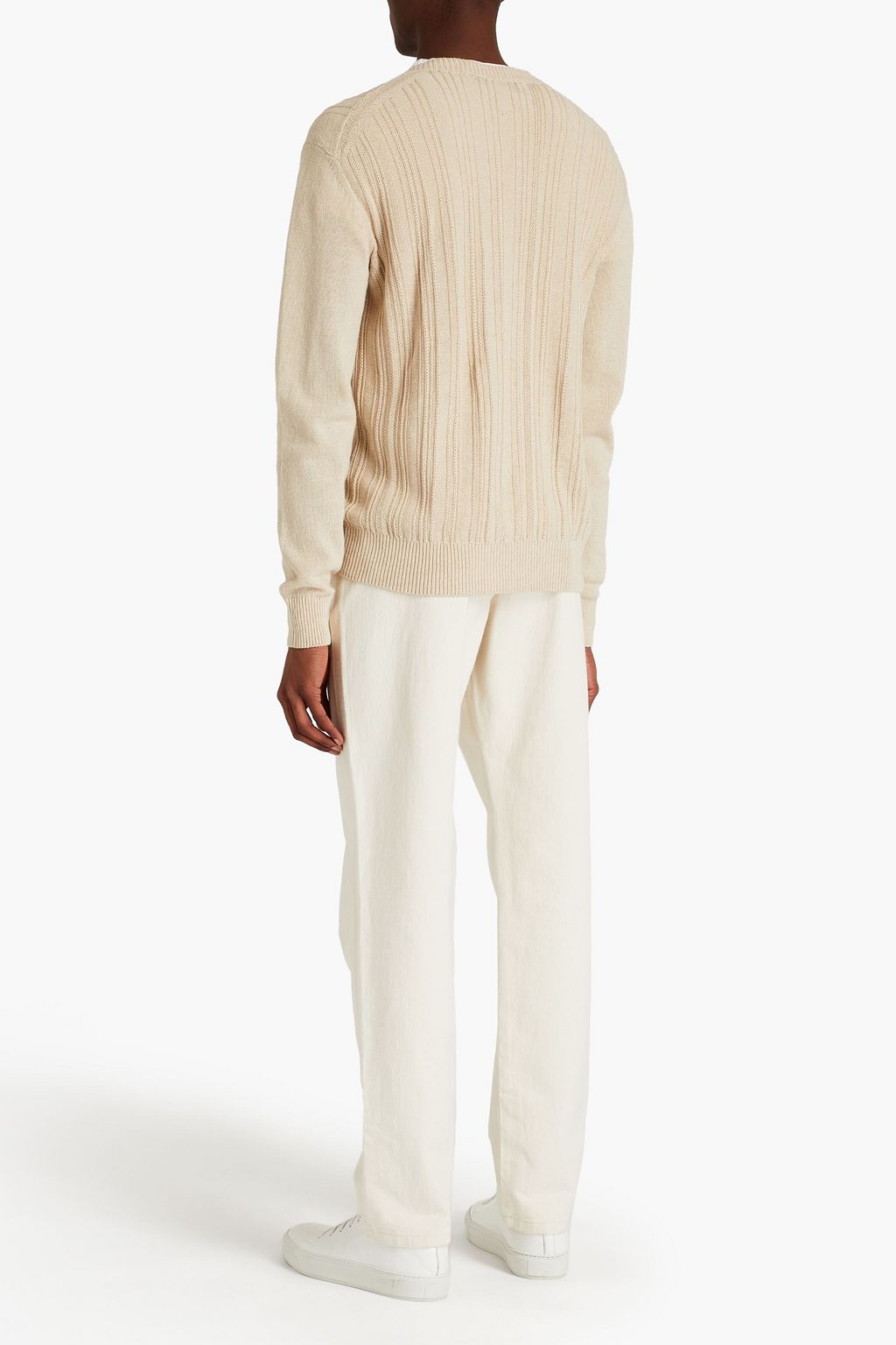 IRO Arode ribbed cotton and linen-blend sweater