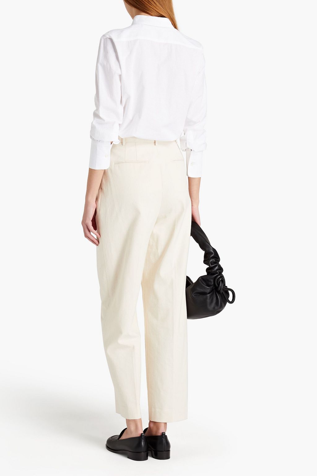 OFFICINE GÉNÉRALE Laetica pintucked gingham cotton-poplin shirt