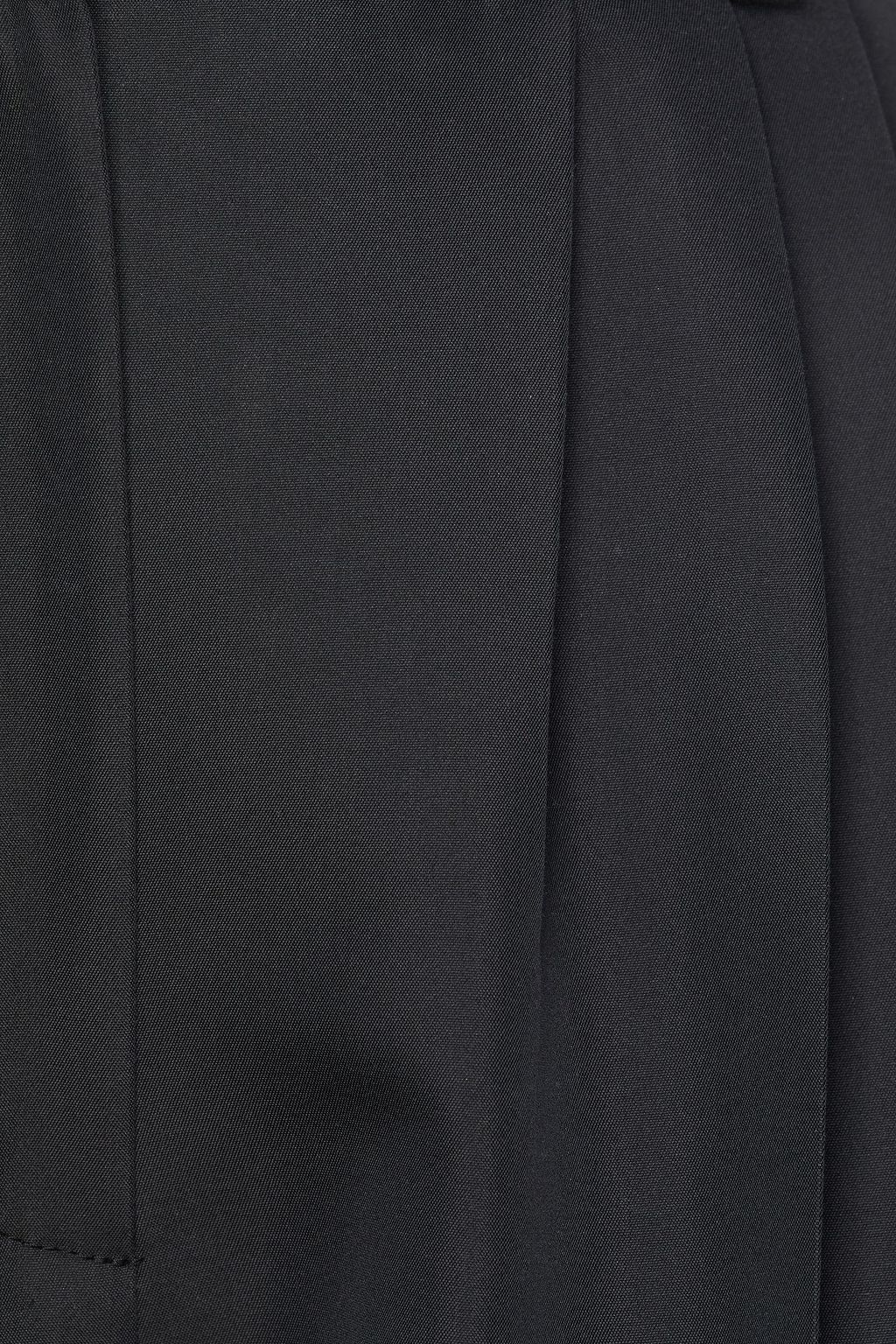 MCQUEEN Pleated cotton and silk-blend tapered pants