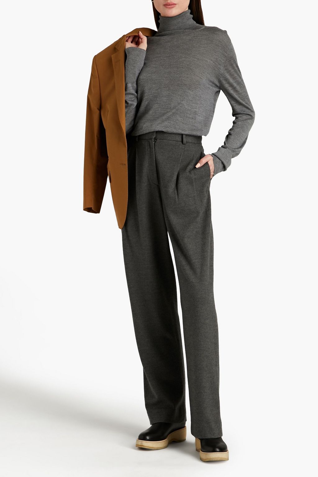 OFFICINE GÉNÉRALE Ninon ribbed wool and silk-blend turtleneck sweater