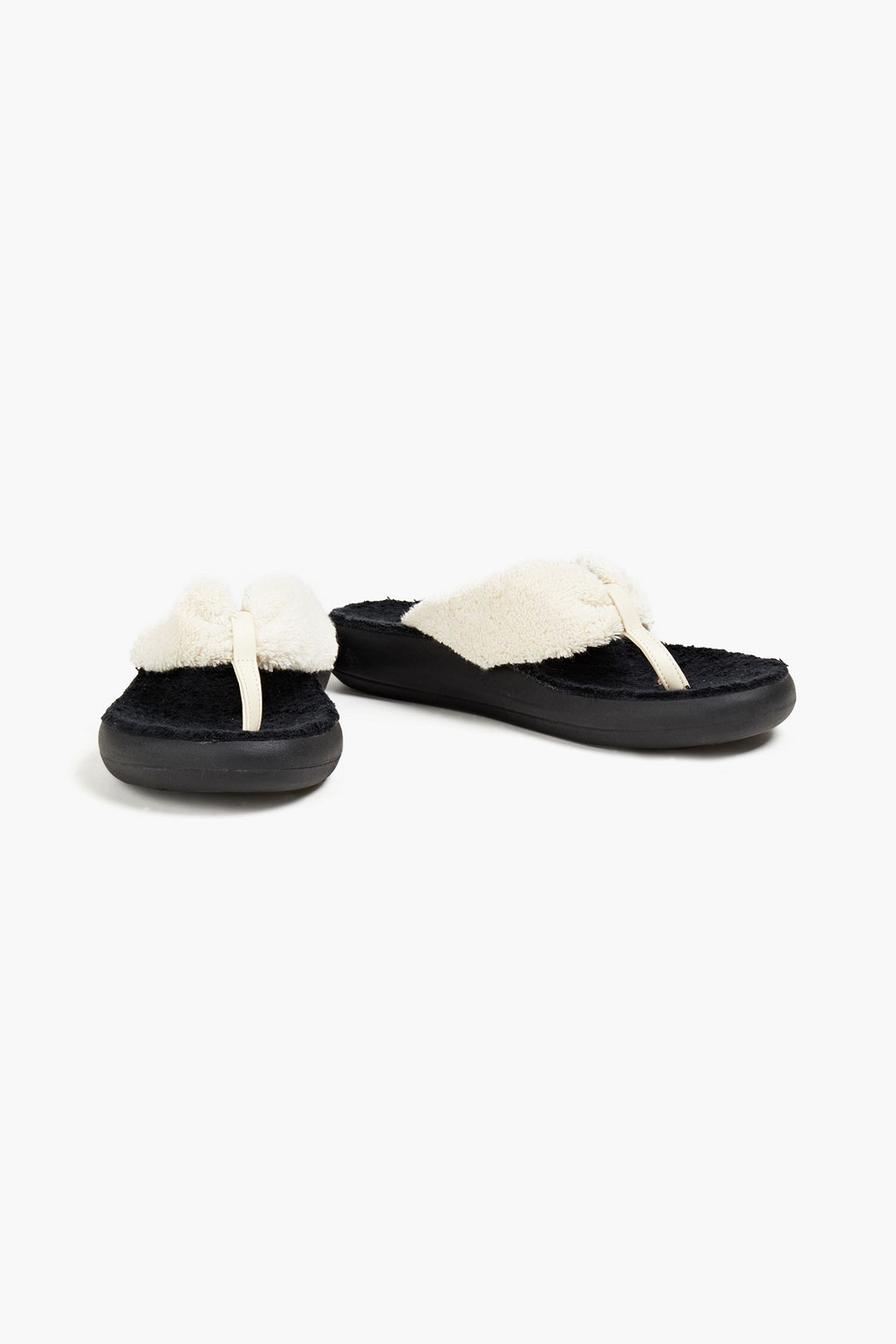 Ancient Greek Sandals Charisma Leather-trimmed Terry Flip Flops In Neutrals