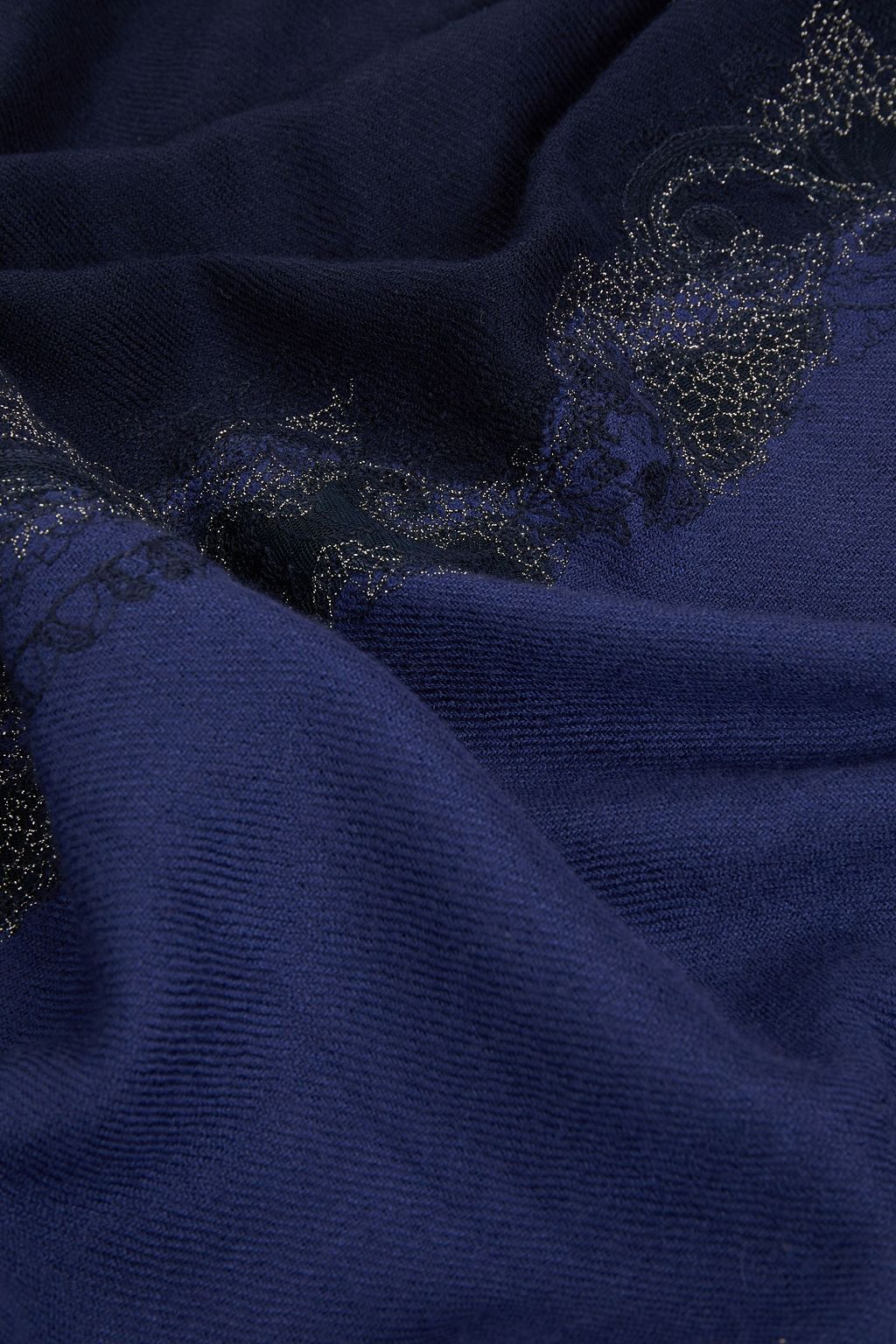 LORO PIANA Embroidered cashmere scarf