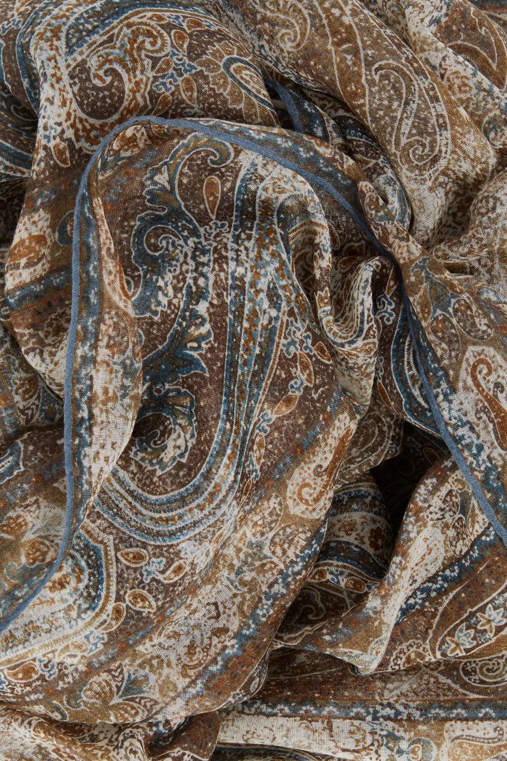 LORO PIANA Frayed paisley-print cashmere scarf