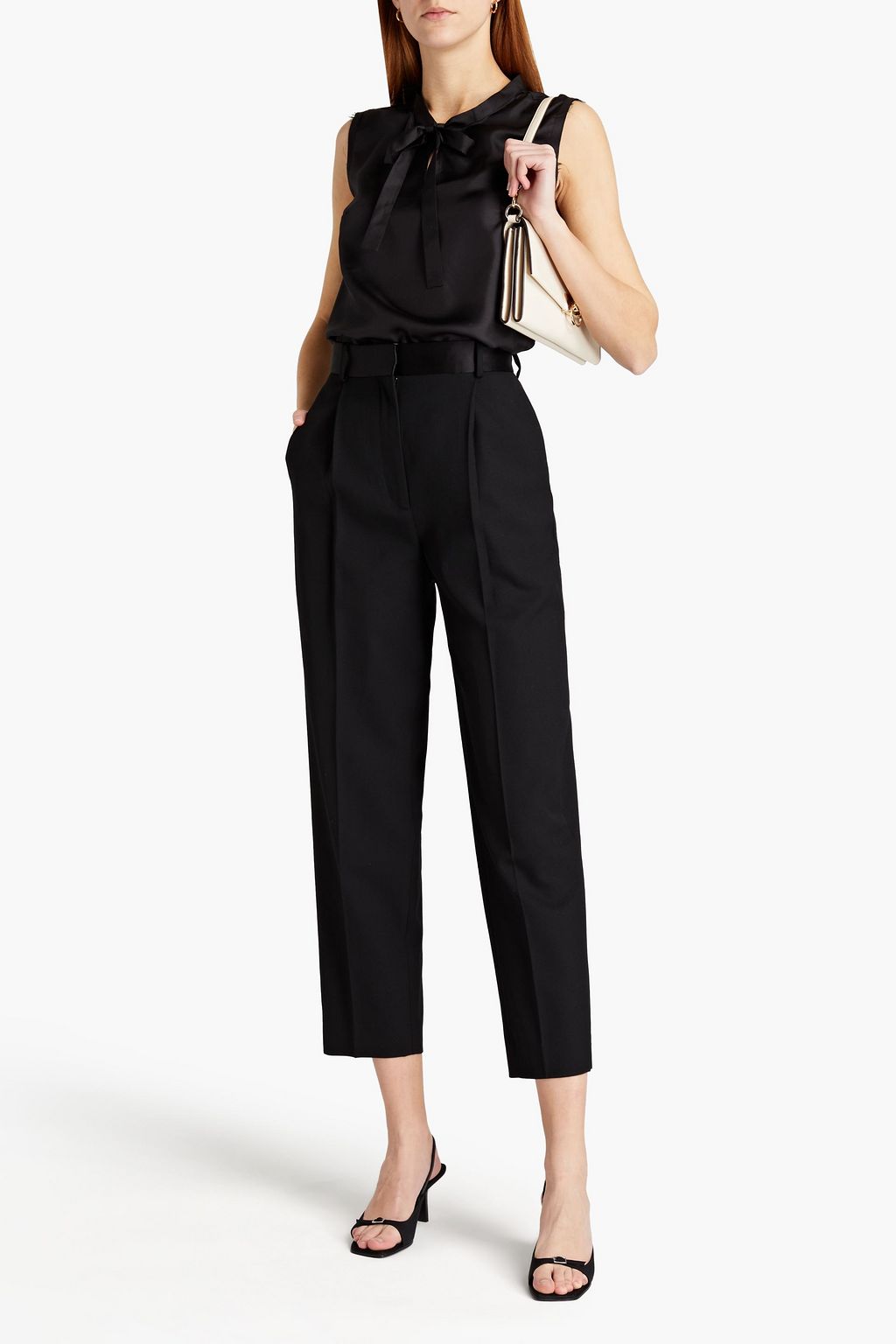 OFFICINE GÉNÉRALE Giulia frayed silk-satin top