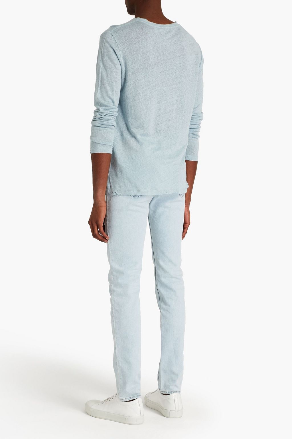 IRO Daryl distressed mélange slub linen T-shirt