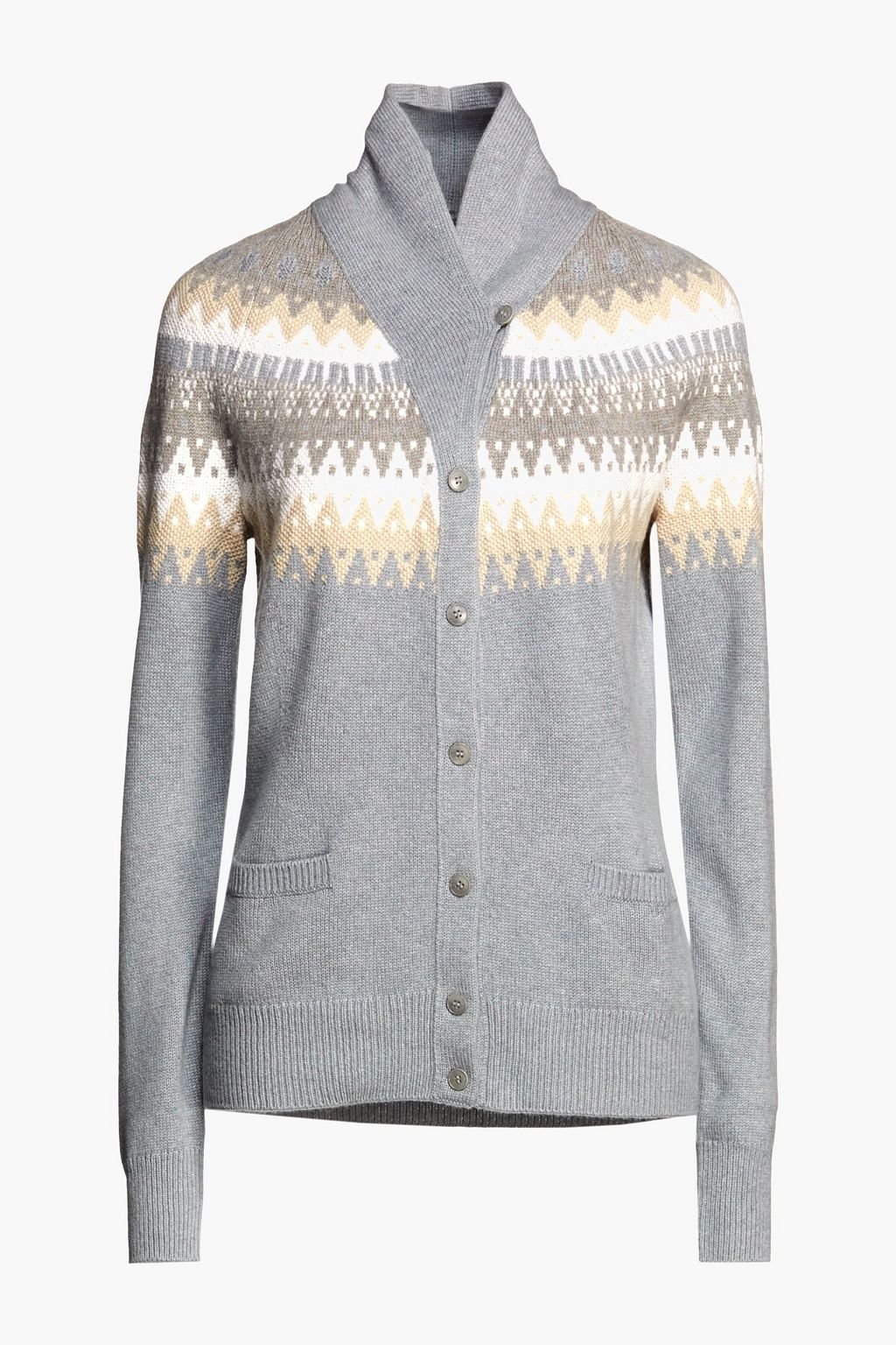 Gray Fair Isle cashmere cardigan | Sale up to 70% off | THE OUTNET | LORO  PIANA | THE OUTNET