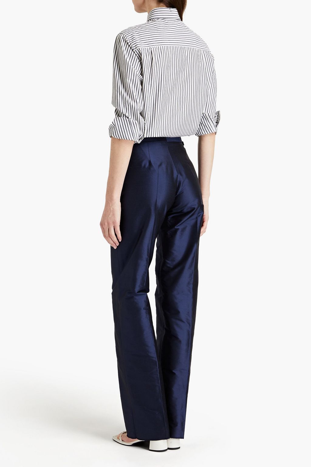 OFFICINE GÉNÉRALE Celeste silk-dupioni straight-leg pants