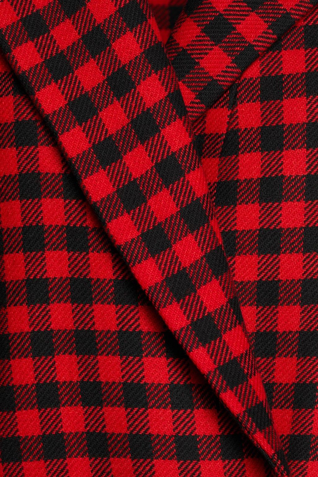 REDVALENTINO Double-breasted gingham wool-blend jacquard coat