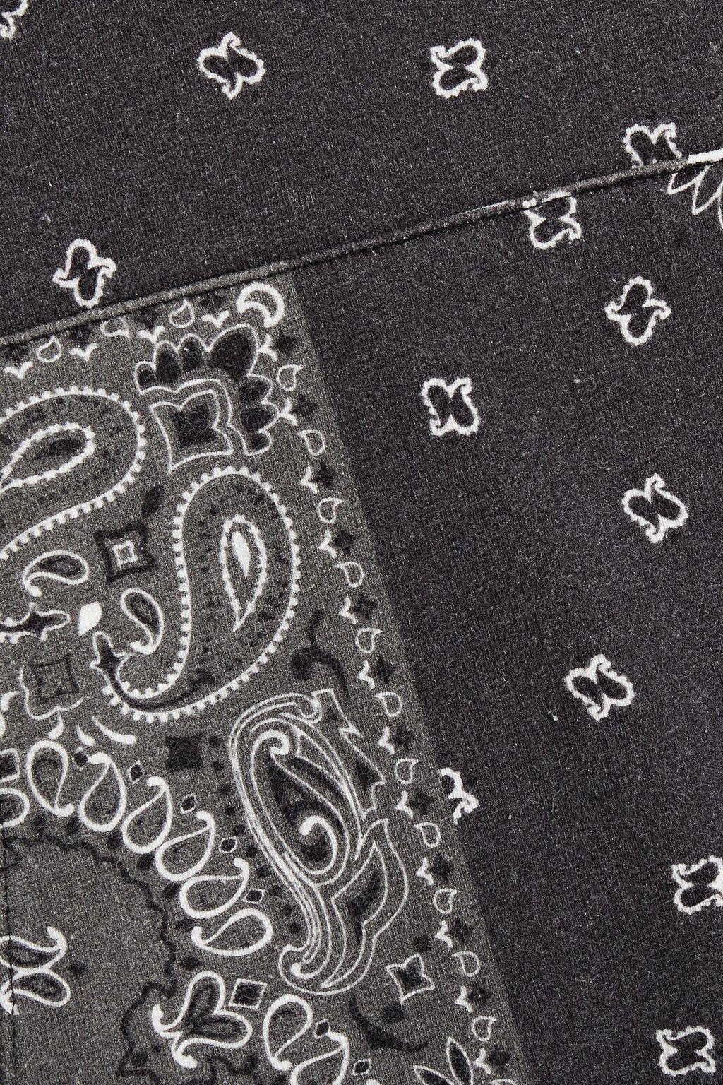 IRO Balanda patchwork-effect printed cotton-fleece hoodie