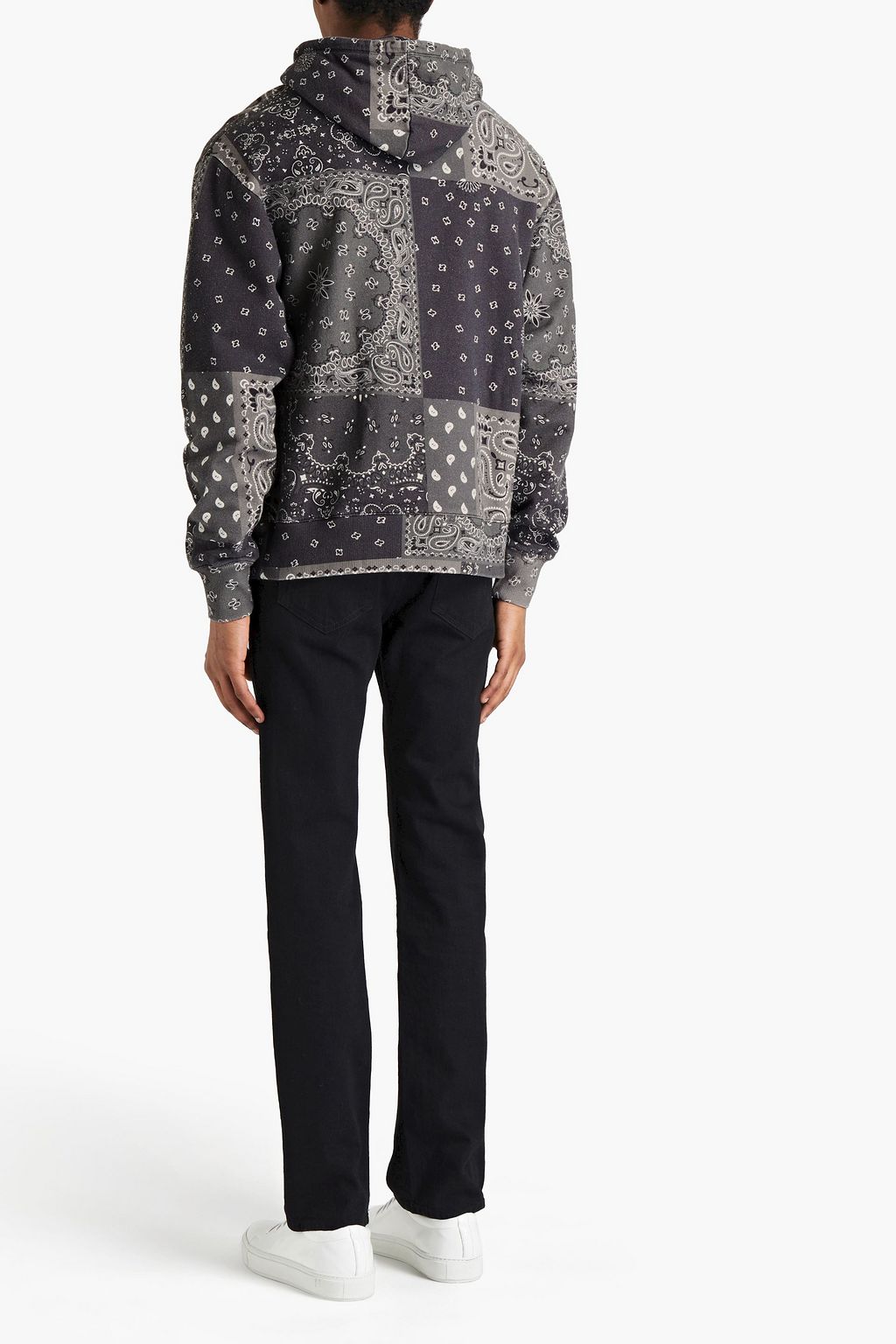 IRO Balanda patchwork-effect printed cotton-fleece hoodie