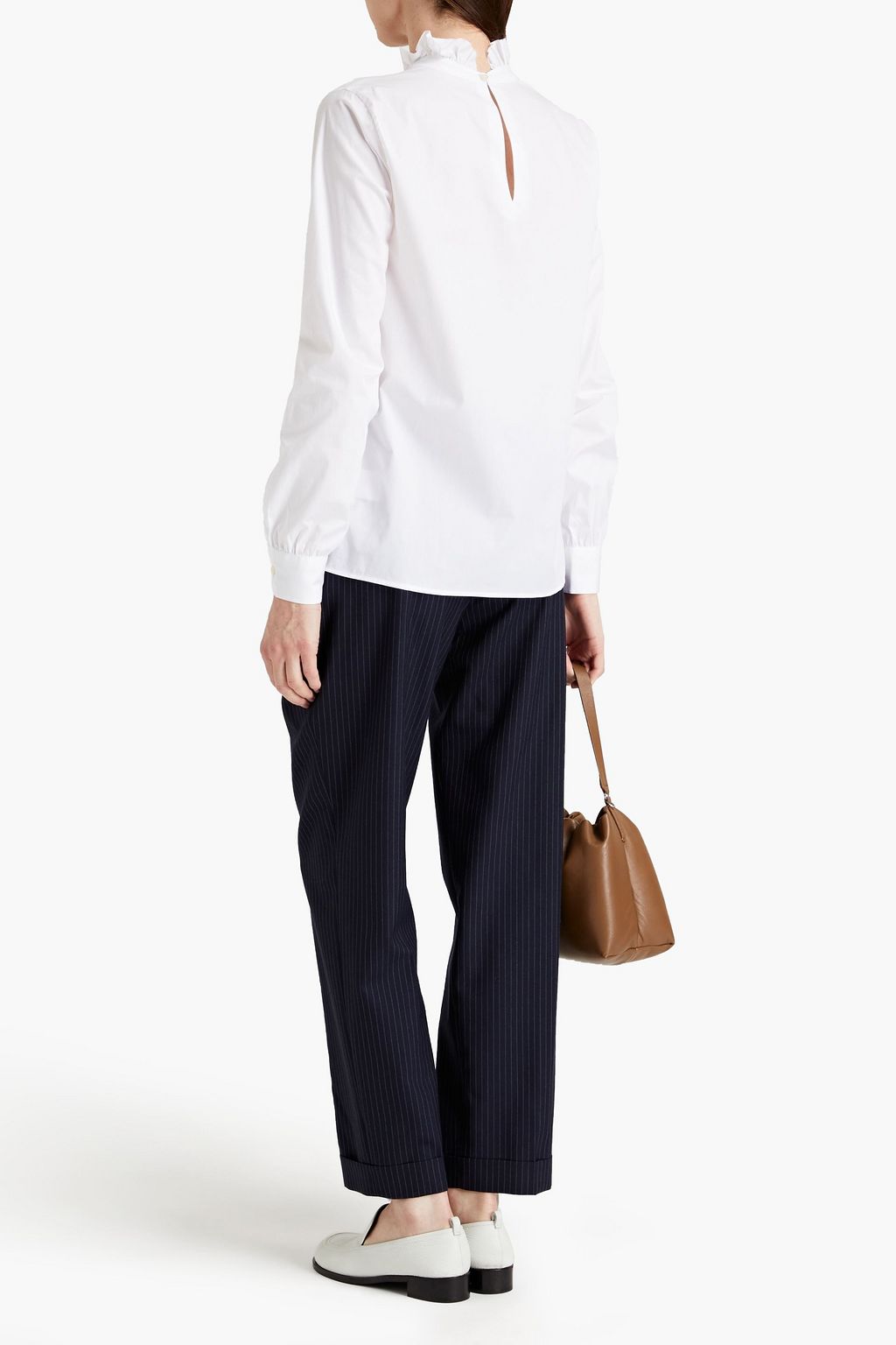 OFFICINE GÉNÉRALE Sofia ruffle-trimmed cotton-poplin shirt