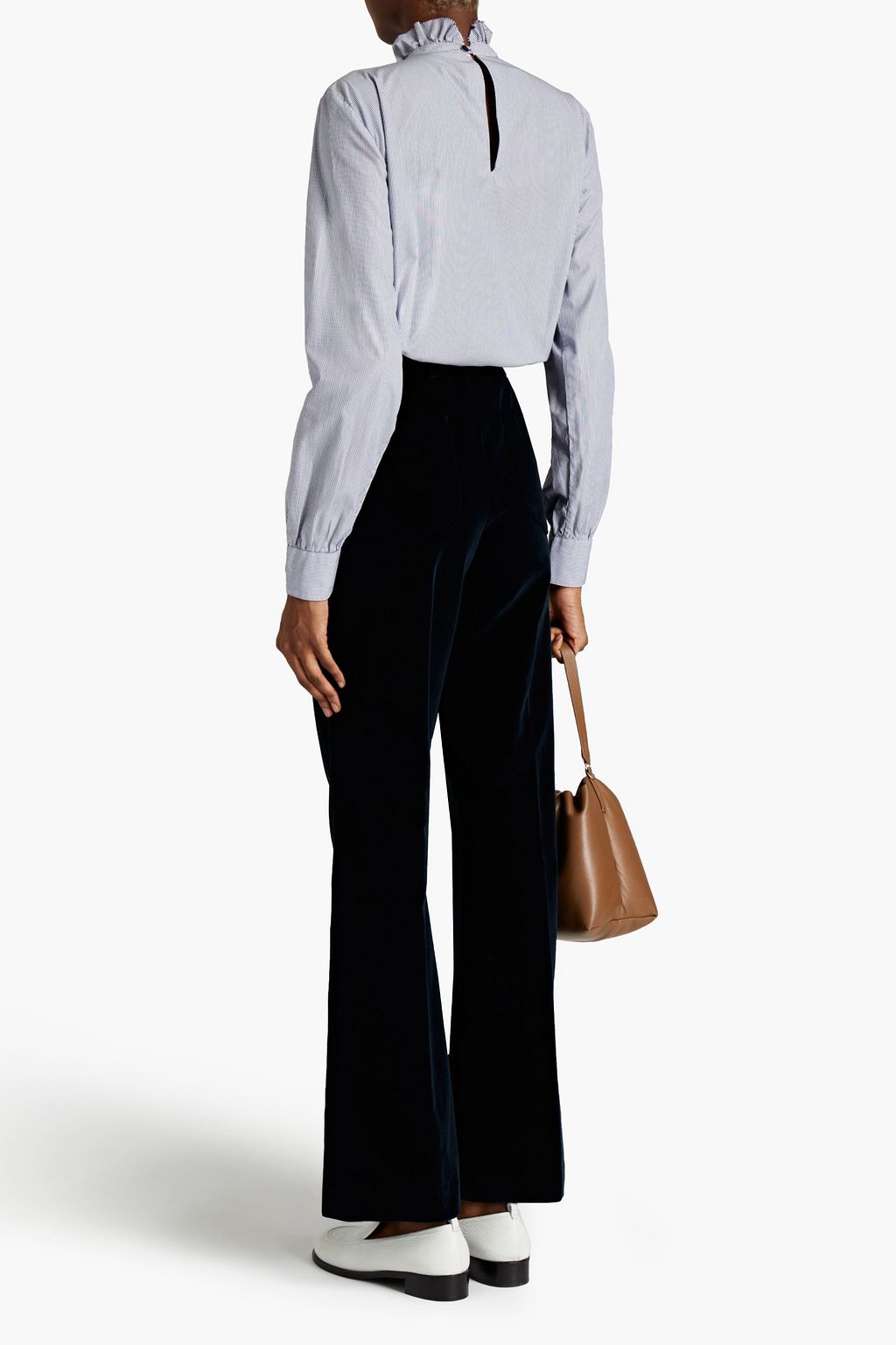 OFFICINE GÉNÉRALE Sofia gathered striped cotton-poplin blouse