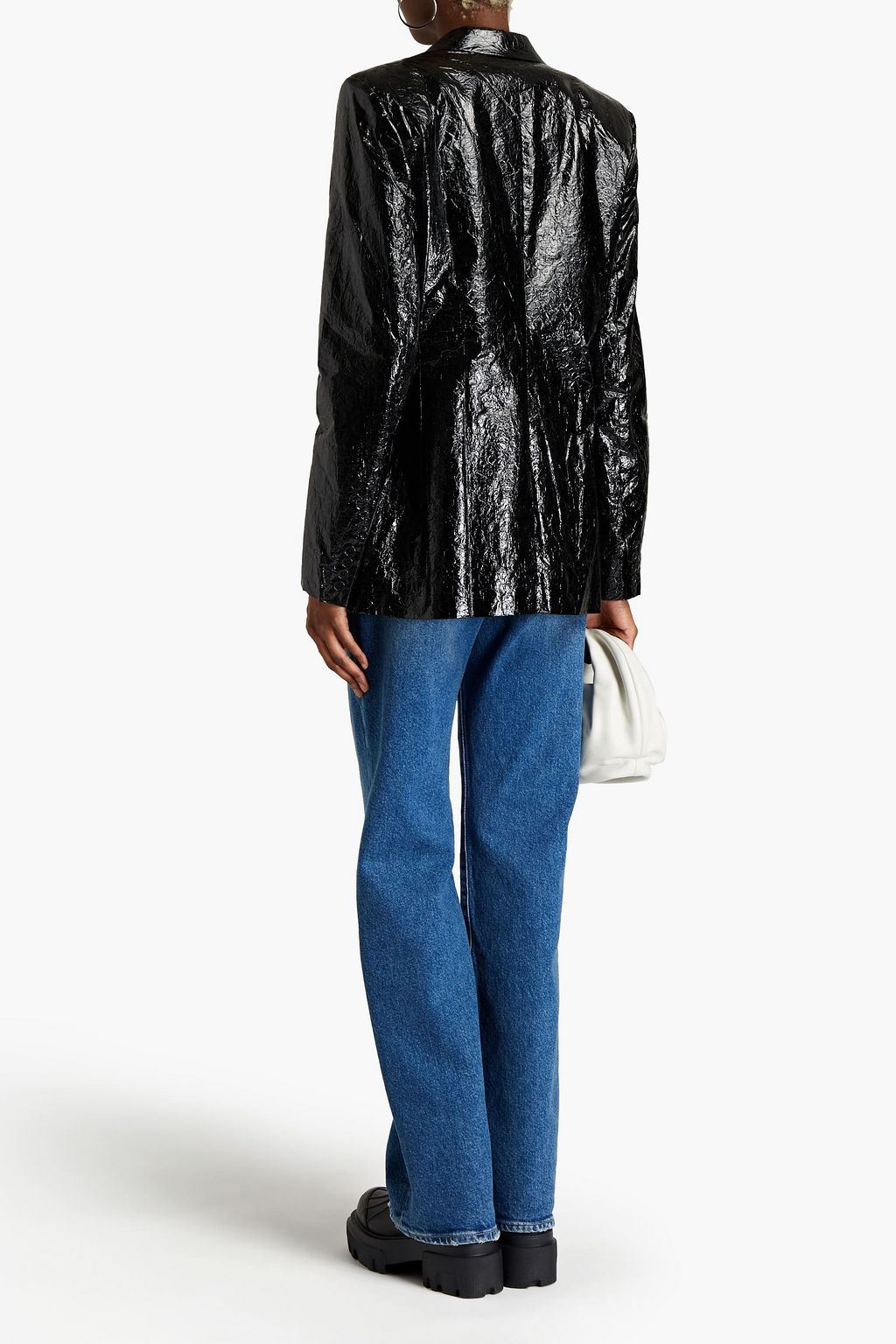 HELMUT LANG Coated crinkled shell blazer