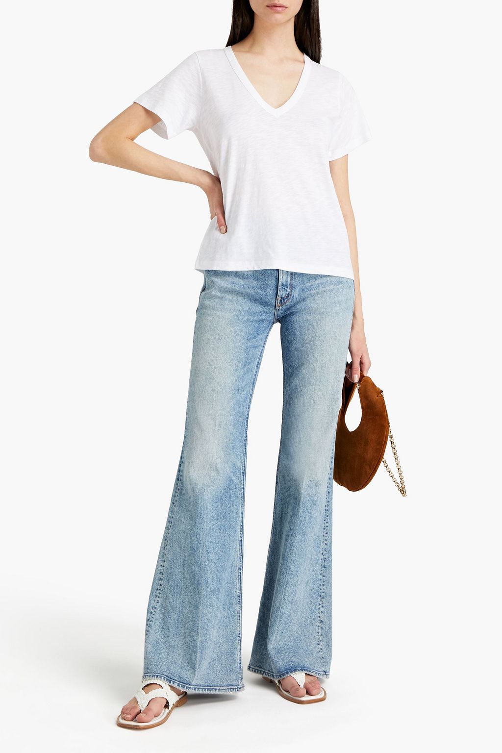 VERONICA BEARD Casey slub Pima cotton-jersey T-shirt
