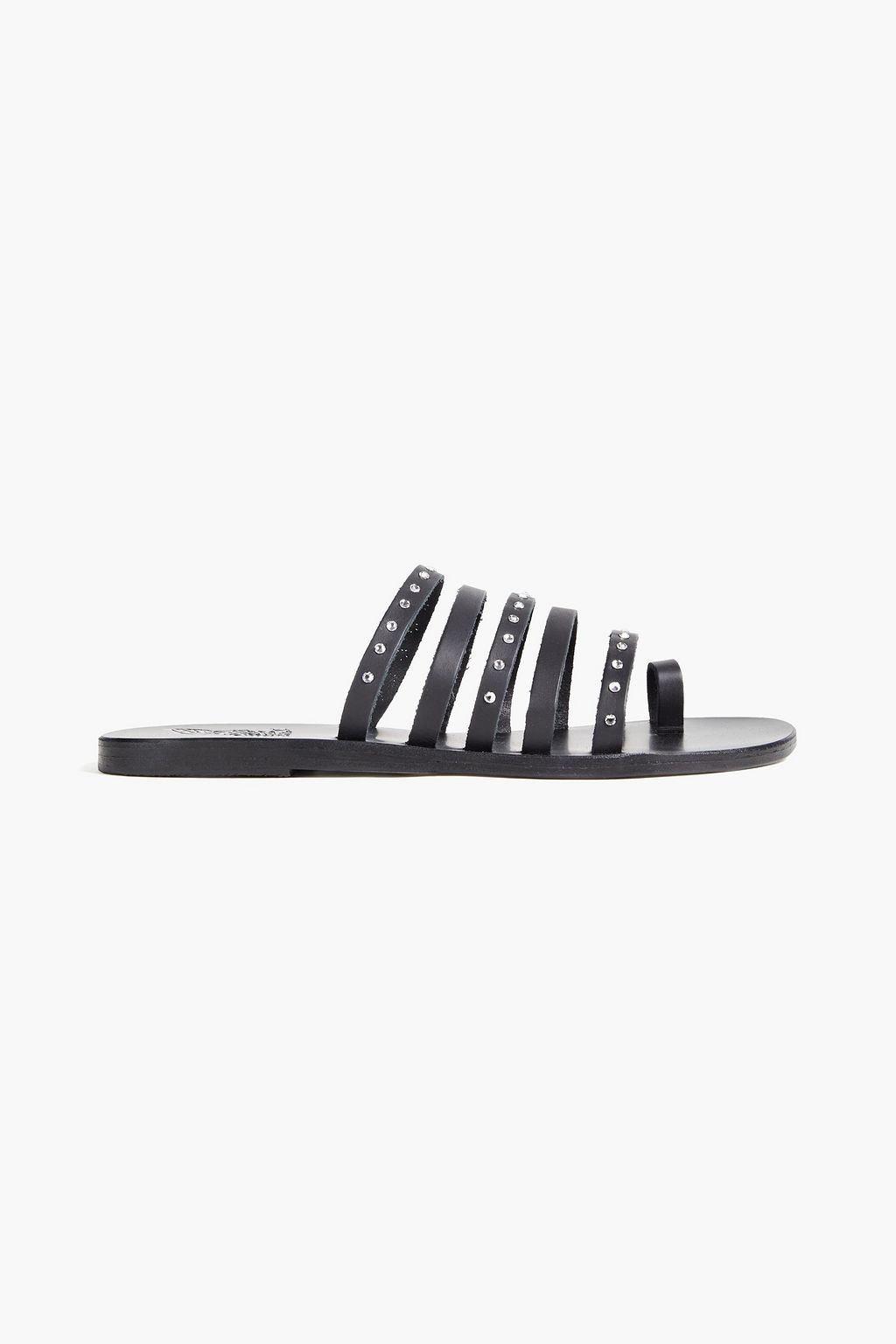 Black Nikki crystal-embellished leather 