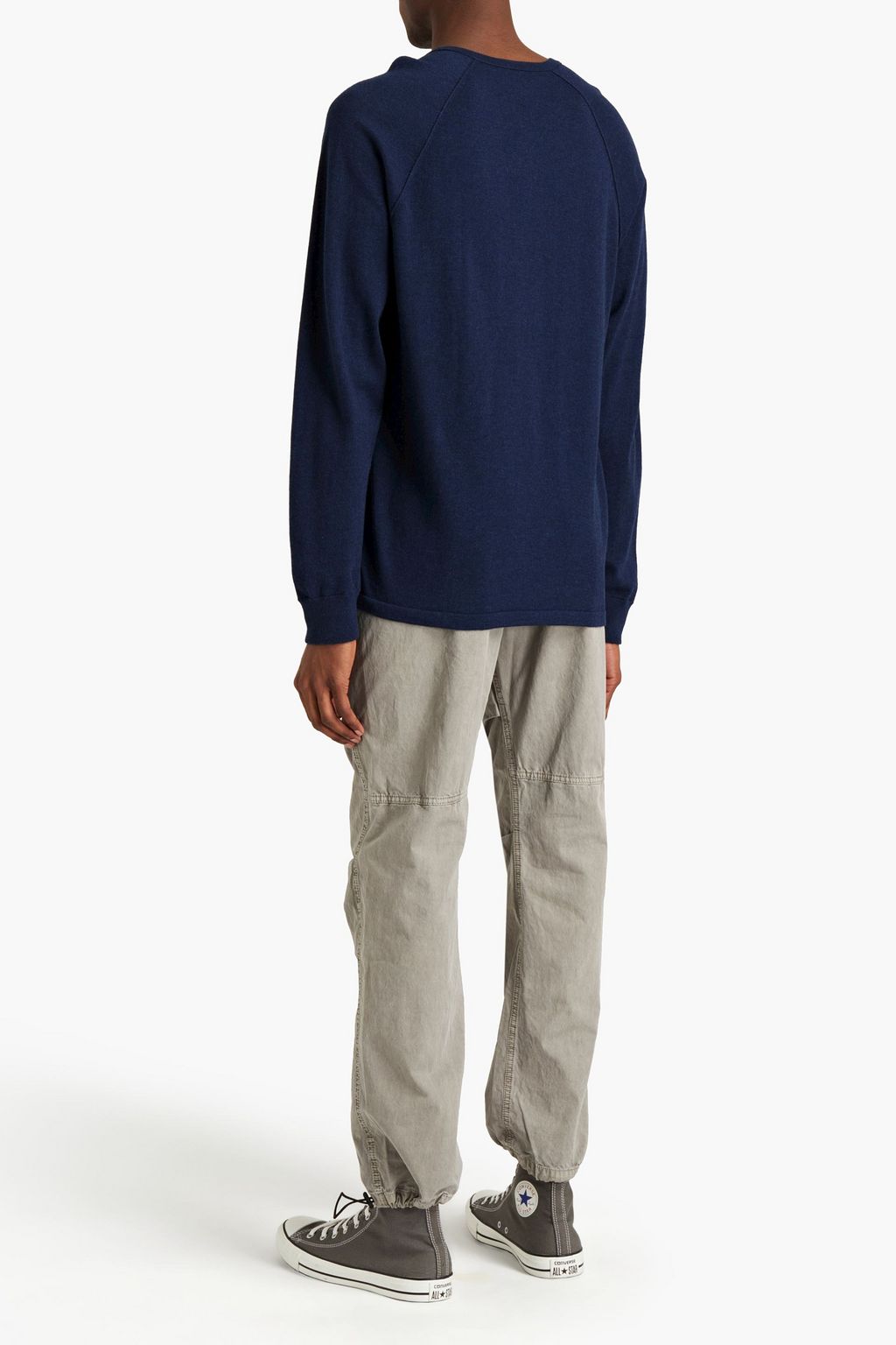 JAMES PERSE Cotton and cashmere-blend Henley sweater