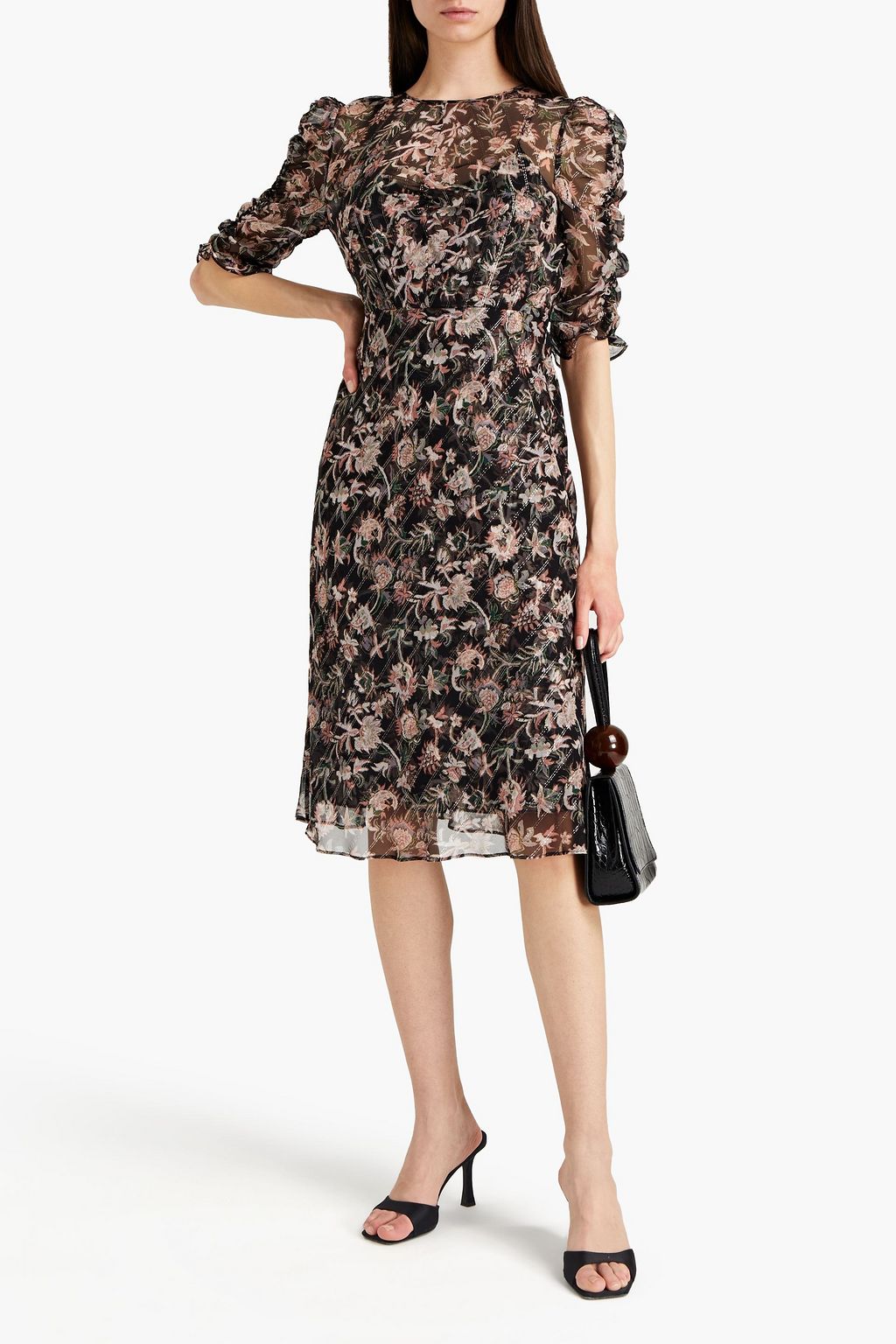 VERONICA BEARD Mitjana floral-print silk-blend crepe dress