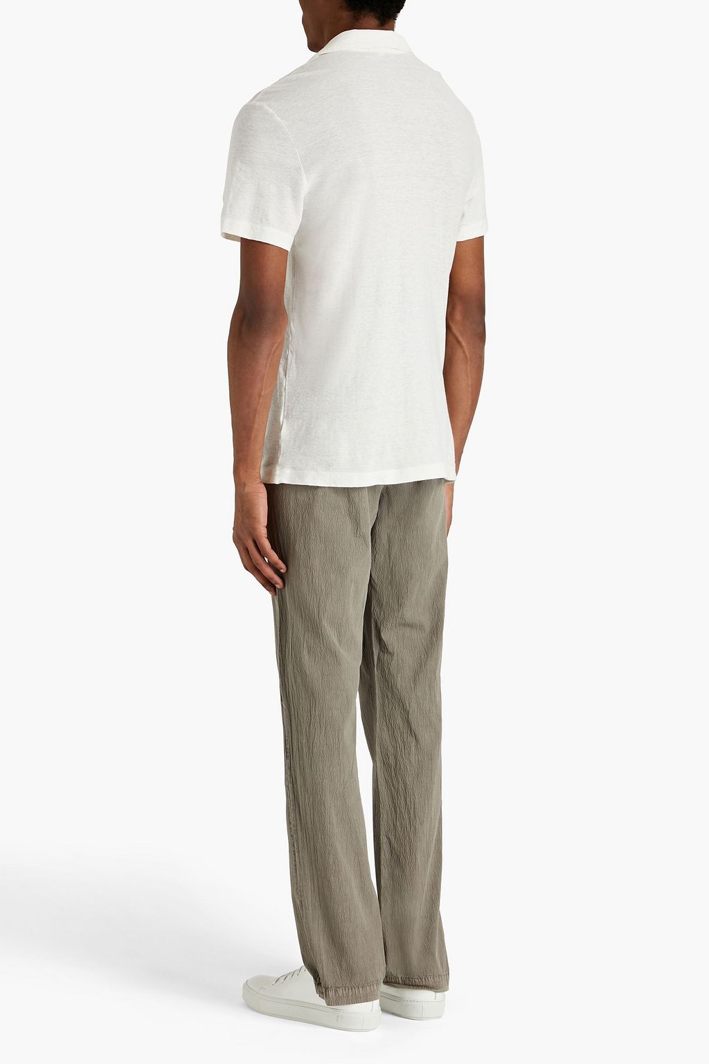 JAMES PERSE Slub cotton and linen-blend Henley T-shirt