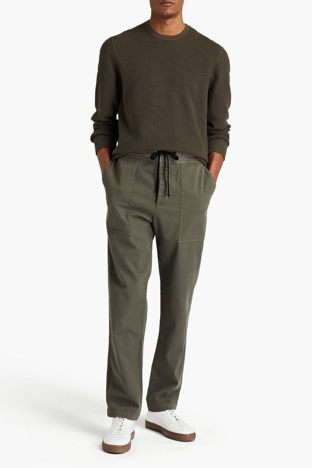 JAMES PERSE Cotton and cashmere-blend sweater