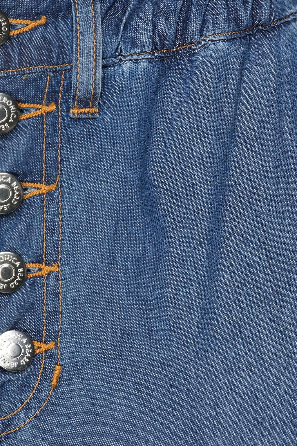 VERONICA BEARD Tedi cotton-chambray tapered pants