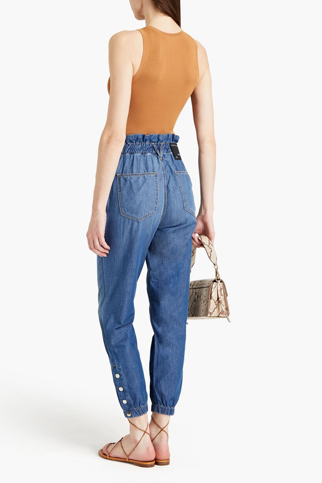 VERONICA BEARD Tedi cotton-chambray tapered pants
