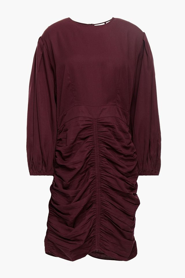 Sasha ruched Tencel-twill mini dress