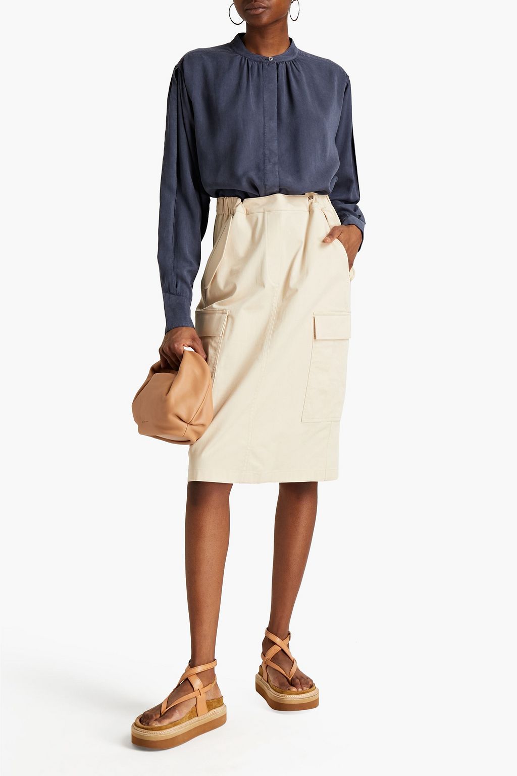 OFFICINE GÉNÉRALE Paloma washed Lyocell-chambray blouse