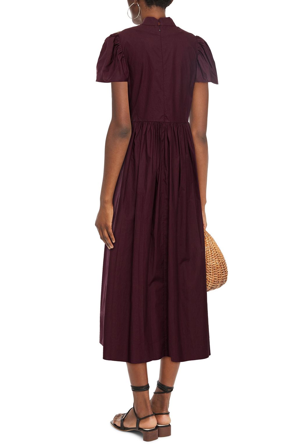 RHODE Heidi gathered cotton midi dress