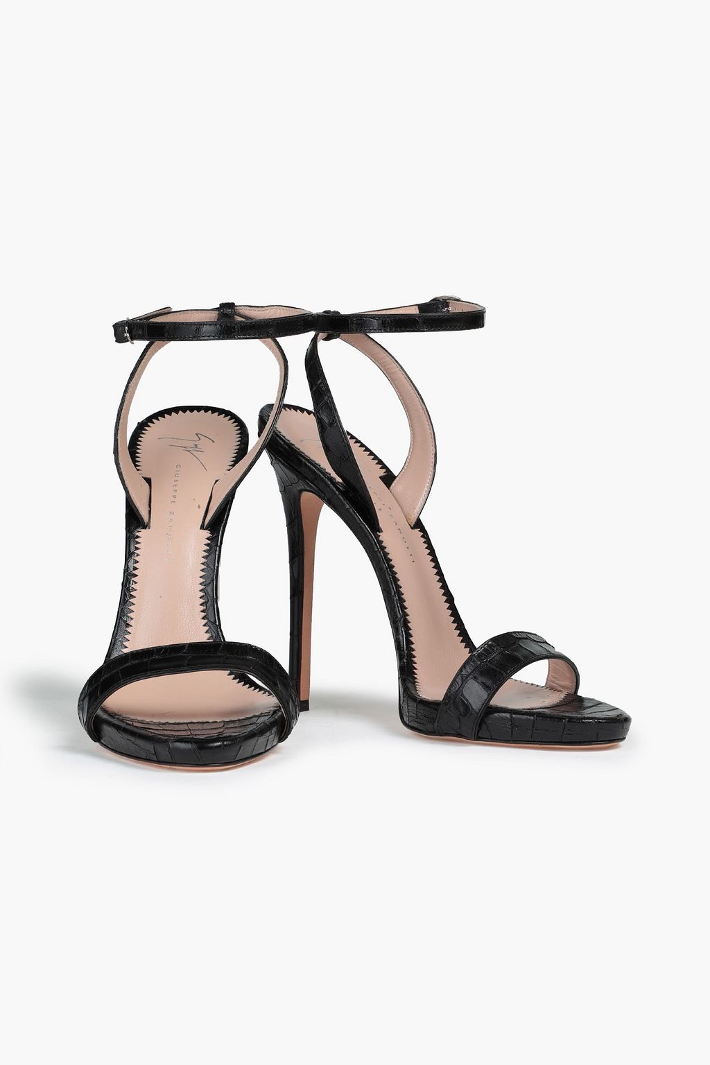 GIUSEPPE ZANOTTI Coline croc-effect leather sandals