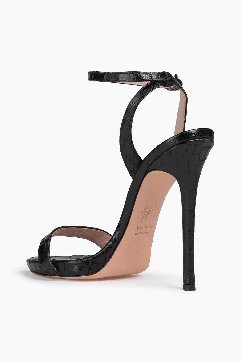 GIUSEPPE ZANOTTI Coline croc-effect leather sandals