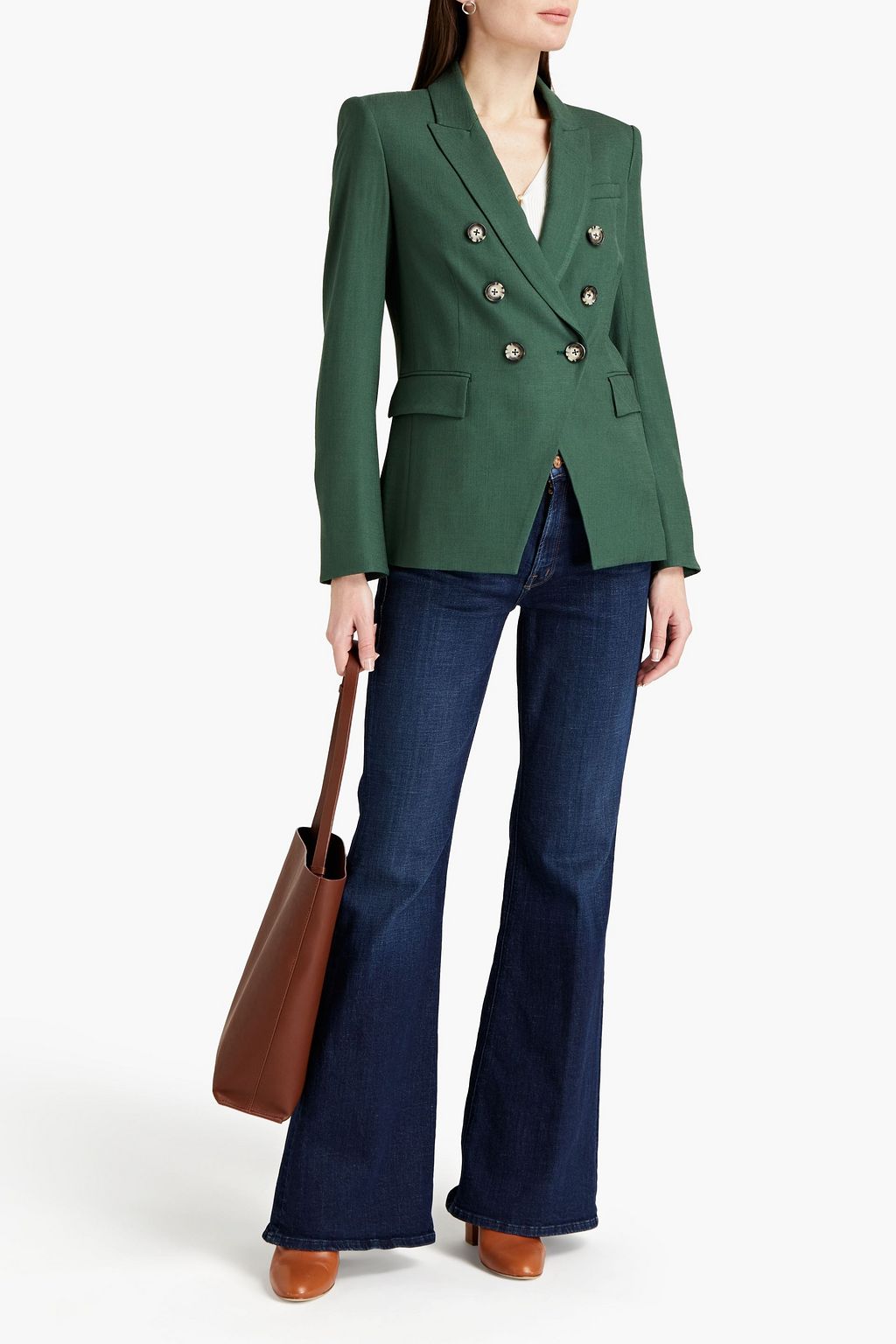 VERONICA BEARD Miller Dickey double-breasted woven blazer