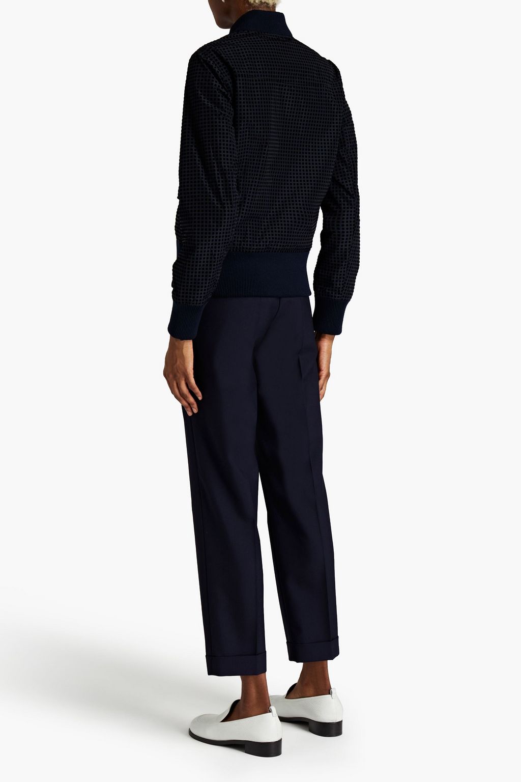 OFFICINE GÉNÉRALE Leanne flocked shell bomber jacket