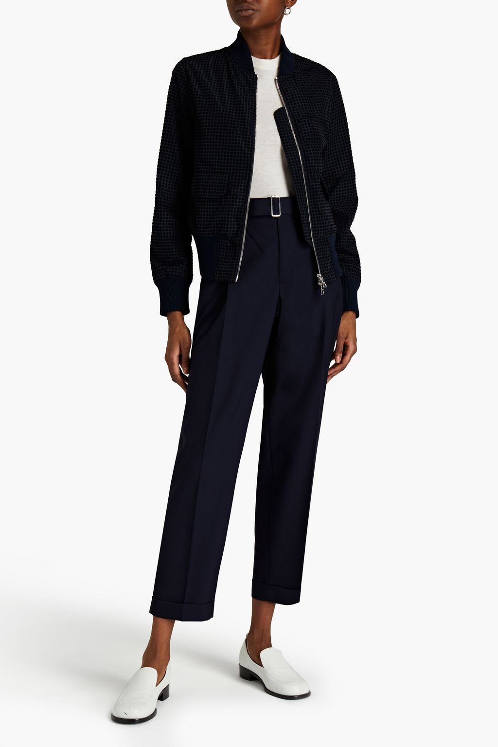 OFFICINE GÉNÉRALE Leanne flocked shell bomber jacket
