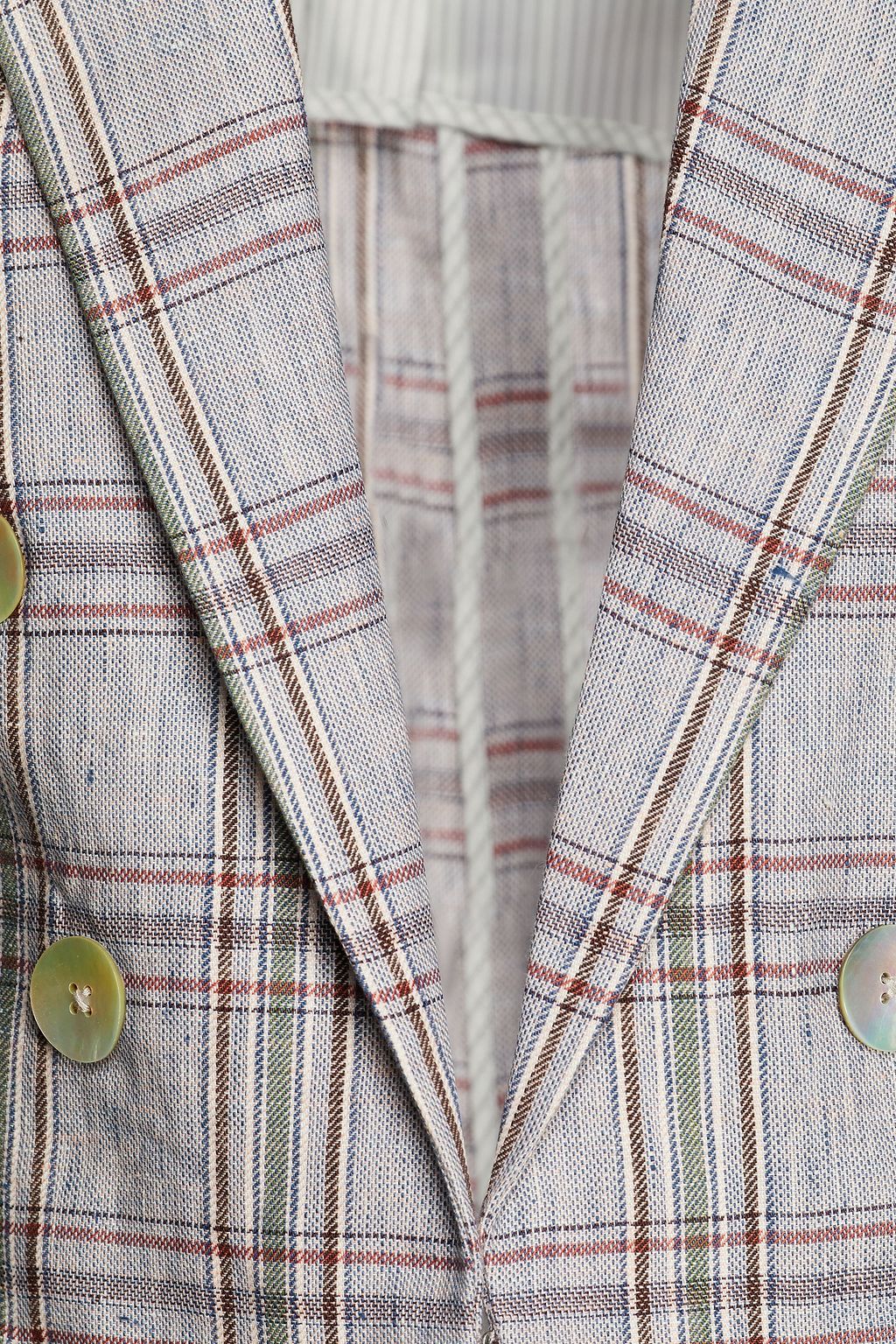 VERONICA BEARD Beacon embellished checked linen-canvas blazer