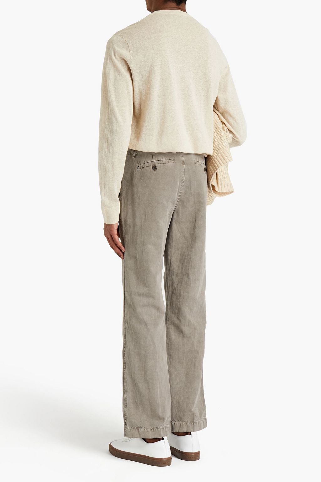 JAMES PERSE Cotton and linen-blend twill chinos