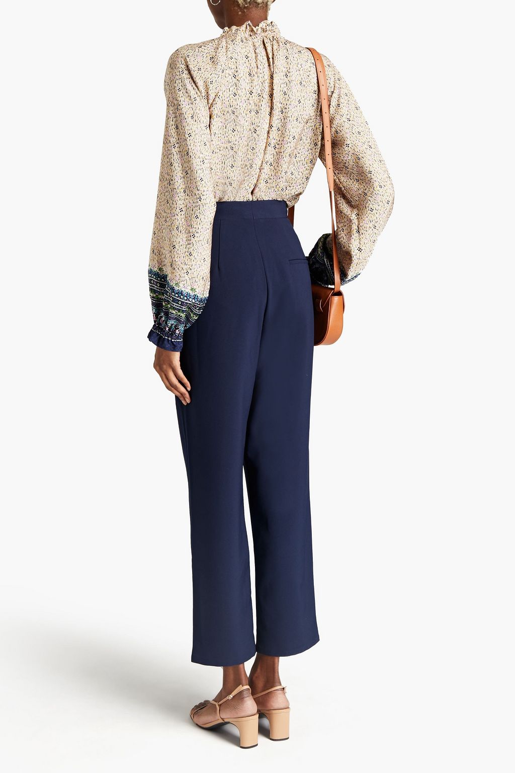 VERONICA BEARD Antonette ruffled printed silk crepe de chine blouse