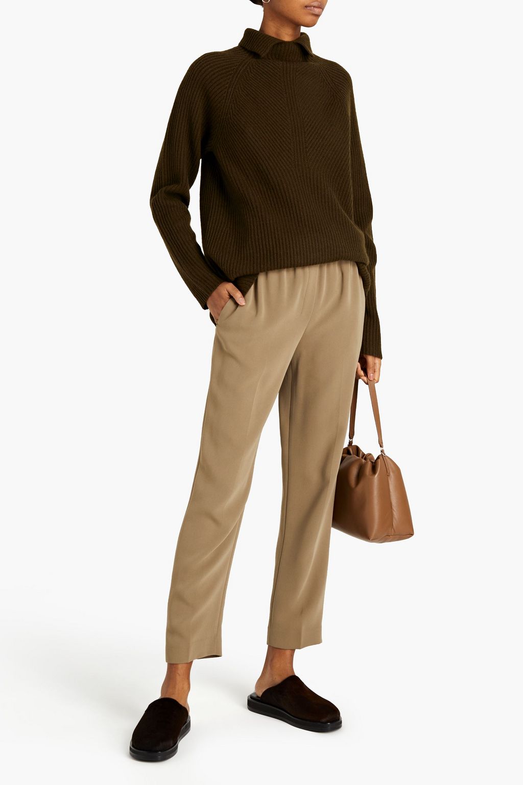 THEORY Ribbed cashmere turtleneck sweater