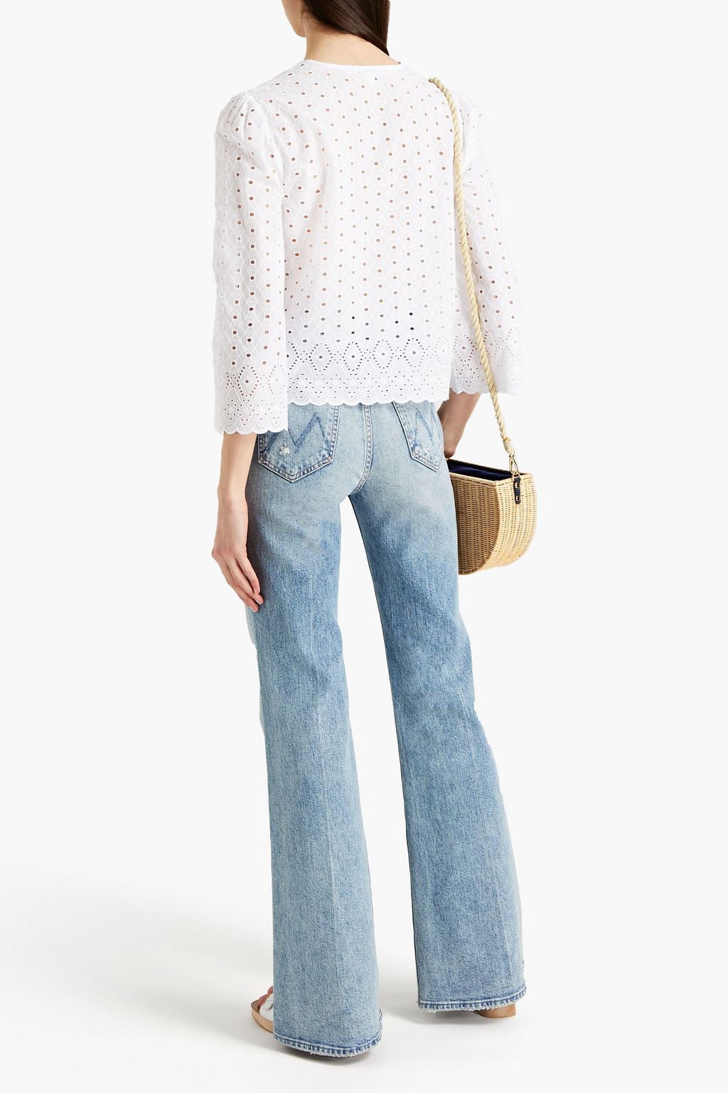 VERONICA BEARD Suniva scalloped broderie anglaise cotton top