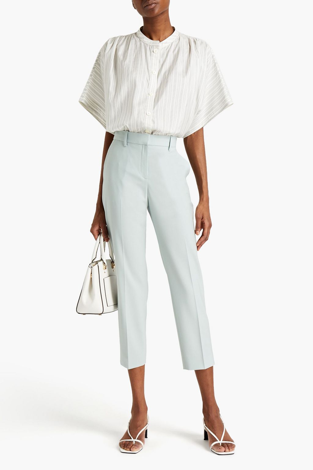 THEORY Treeca cropped stretch-wool slim-leg pants