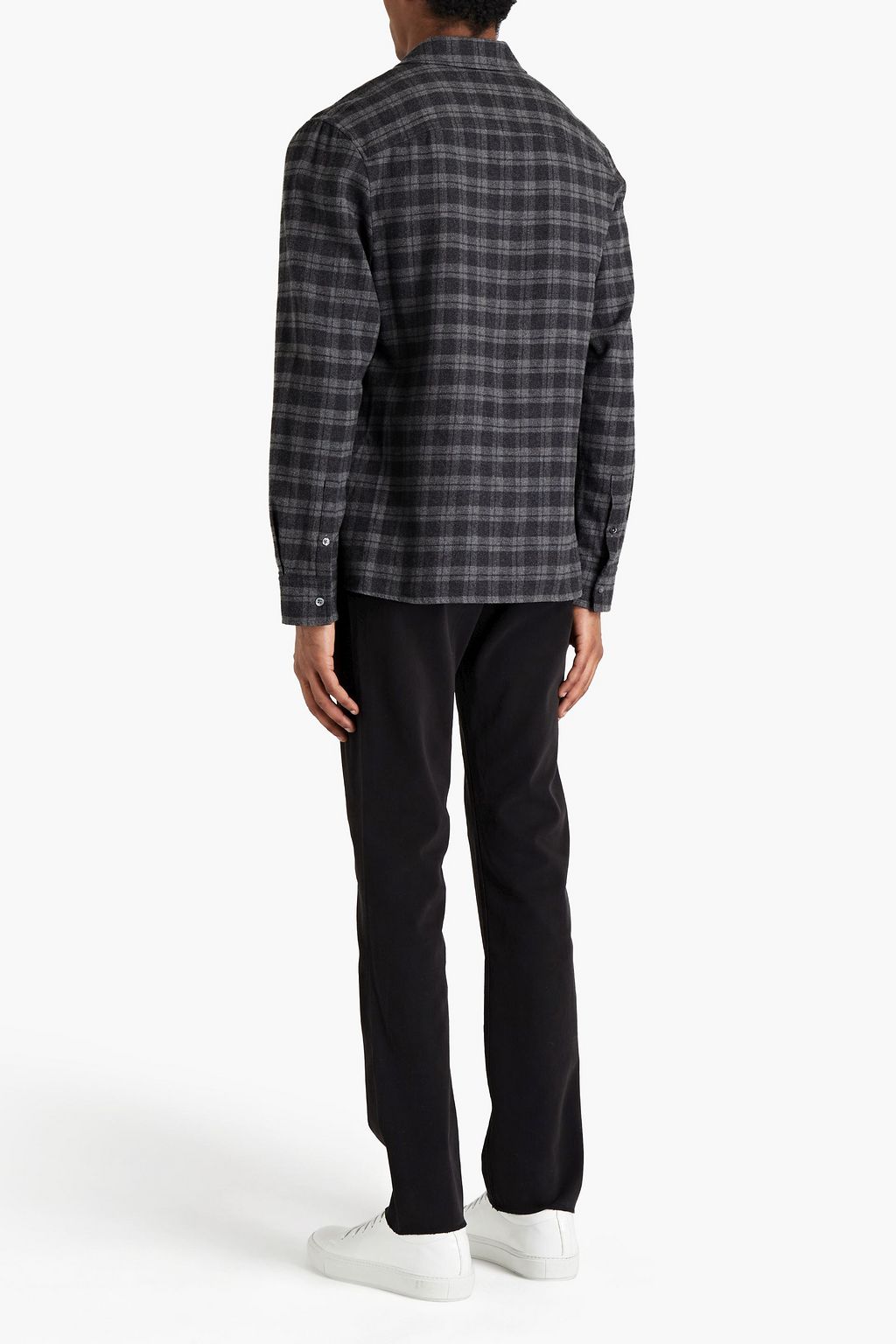 JAMES PERSE Checked cotton-flannel shirt
