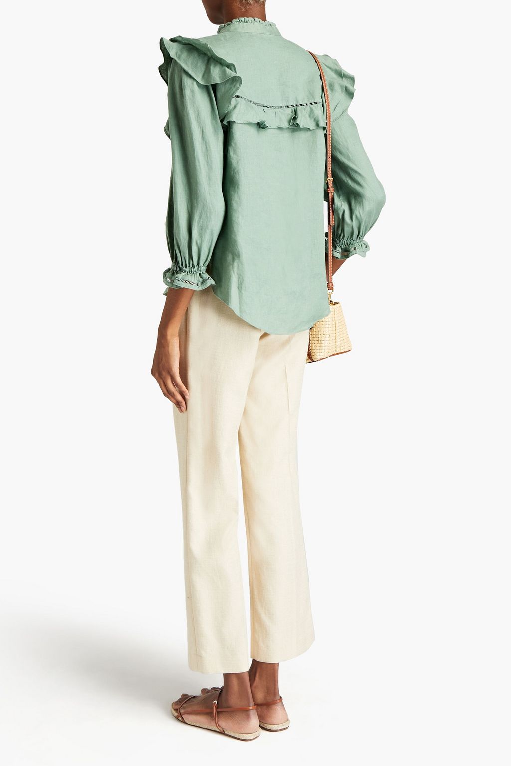 VERONICA BEARD Kelela ruffled linen-canvas blouse