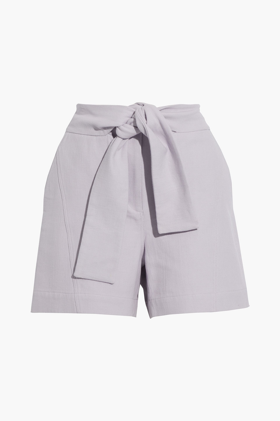 Star belted cotton-twill shorts
